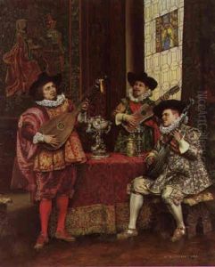 The Music Party by Adolphe Alexandre Lesrel
