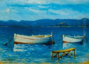 La Baie De Sainte Maxime by Ernest-Louis Lessieux