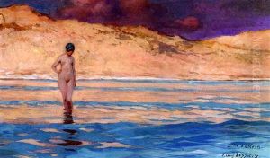 A Young Beauty Paddling By The Dunes, The Ile D'oleron