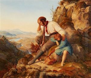 Der Rauber Und Sein Kind by Karl Friedrich Lessing