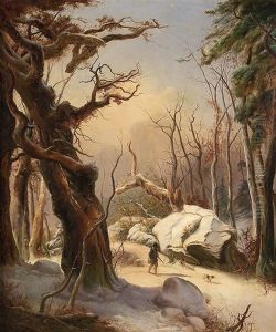 Hunters In The Wintry Woods