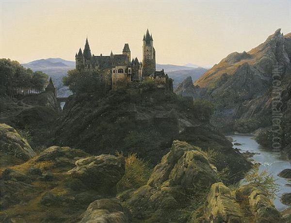 Landschaft Mit Burg (burresheim Bei Mayen In Der Eifel?) - view 1