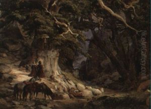 Die Tausendj,hrige Eiche by Karl Friedrich Lessing