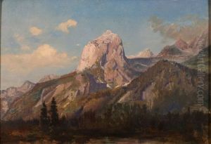 Alpine Landscape With Lake by Konrad Ludwig Lessing