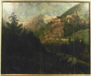 Gebirgslandschaft Mit Burg