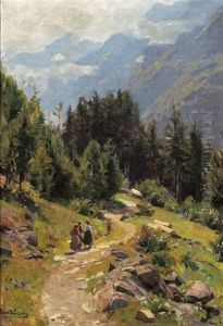 Spaziergang In Den Dolomiten, Tirol by Konrad Ludwig Lessing