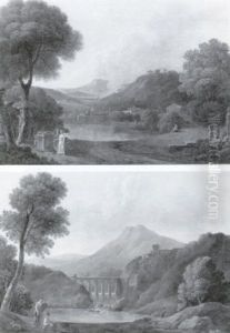 Paysages A L'aqueduc Anime De Personnages by Pierre-Etienne Lesueur