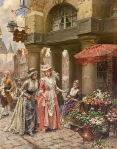 At The Flower Market by Henri Victor Lesur