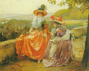 Elegant Ladies On A Promenade