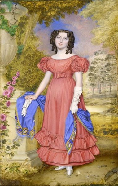Portrait Of A Lady In Pink Dress - view 1