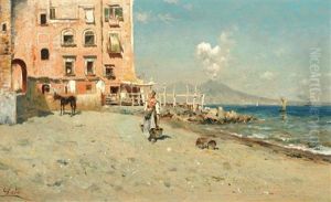 View Of The Neapolitan Coast by Antonino Leto
