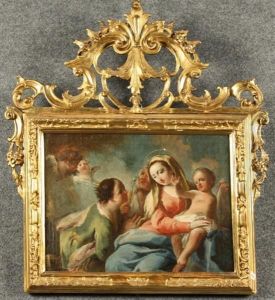Madonna Con Bambino, San Giuseppe, Santa Cecilia E Angeli by Federico Bencovich