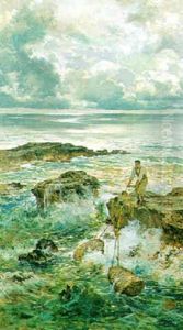 Pescatore Sugli Scogli by Antonino Leto