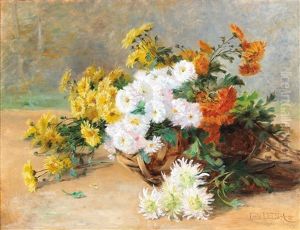 Bouquet Of Flowers In A Basket