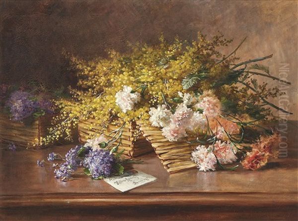 Wildblumen In Einem Korb Mit Einem Brief - view 1
