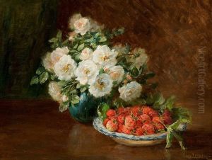 Still Life With Strawberries And Roses