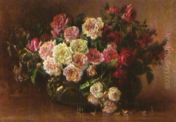 Stillleben Mit Roten Und Weissen Rosen - view 1