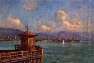 Blick Vom Ehemaligen Lotzbeck'schen Badehaus Auf Die Insel Lindau