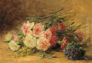 Blumenstilleben Mit Nelken, Mimosen Und Veilchen