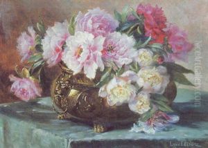 Bouquet De Pivoines Dans Une Coupe En Bronze