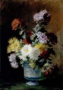 Asternstraus In Einer Vase In Chinesischem Stil by Louis Letsch