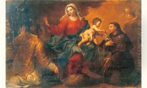 Vierge A L'enfant Entre Saint Laurent Et Saint Antoine