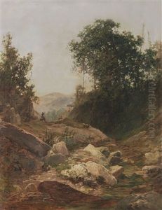 Am Gebirgsbach by August Wilhelm Leu