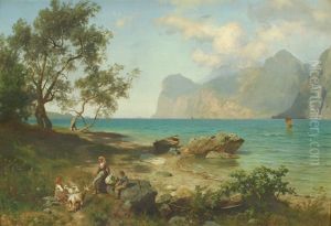 Near The Amalfi Coast by August Wilhelm Leu