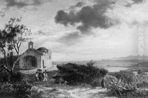 Kapelle An Der Italienischen Kuste by August Wilhelm Leu
