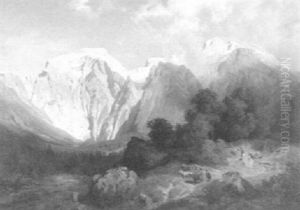 Machtige Gebirgskulisse by August Wilhelm Leu