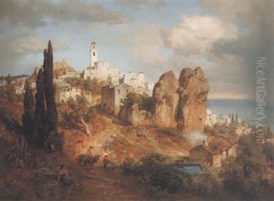 Partie Bei Roccabruna Bei Nizza, Abendlandschaft