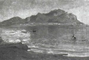 Palermo Mit Dem Monte Pellegrino by August Wilhelm Leu