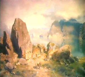 Norwegische Fijordlandschaft by August Wilhelm Leu