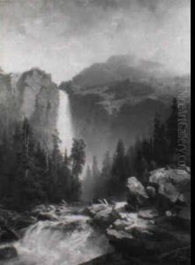 Wasserfall Im Hochgebirge by Oskar Leu
