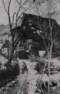 Schlittelnde Kinder by Ernst Otto Leuenberger