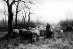 A Shepherdess With Her Flock A Shepherdess With Her Flock