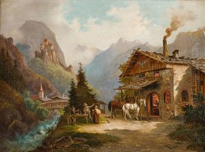 Sommerliche Hochgebirgslandschaft Mit Alter Schmiede Sommerliche Hochgebirgslandschaft Mit Alter Schmiede