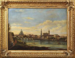 Ansicht Von Dresden: Blick Vom Neustadter Ufer Aus Auf Die Altstadt