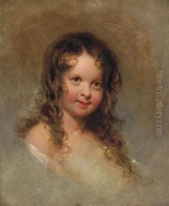 Bust Of A Young Girl by Emanuel Leutze