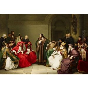 The Diet Of Worms (+ Jan Hus At The Council Of Constance; Pair) by Emanuel Leutze