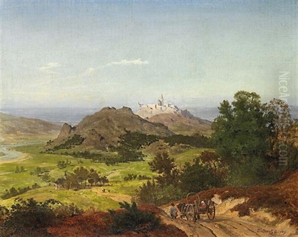 Weite Franzosiche Landschaft Mit Burgdorf - view 1