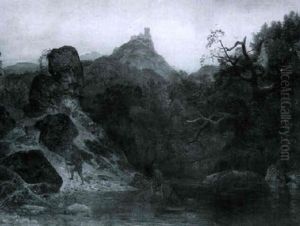 A Mountain Pass by Emanuel Leutze