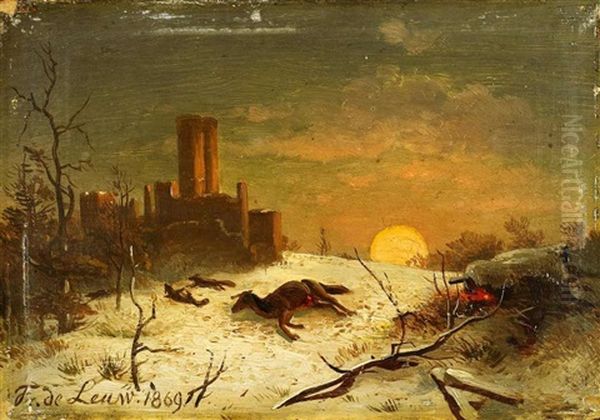 Winterlandschaft Mit Jagdwild - view 1
