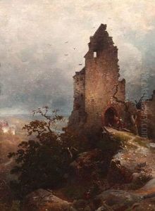 Die Ebernburg Bei Baden-baden, Gegenuber Die Brennende Baumburg