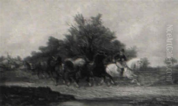 Equerries And Their Riderless Charges - view 1