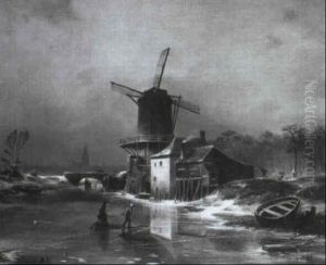 Winterlandschaft by Friedrich August De Leuw