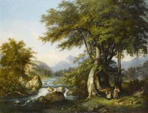 Rosenlaui Mit Baumgruppe by Constantia Eugenie Adele Leuzinger-Koch