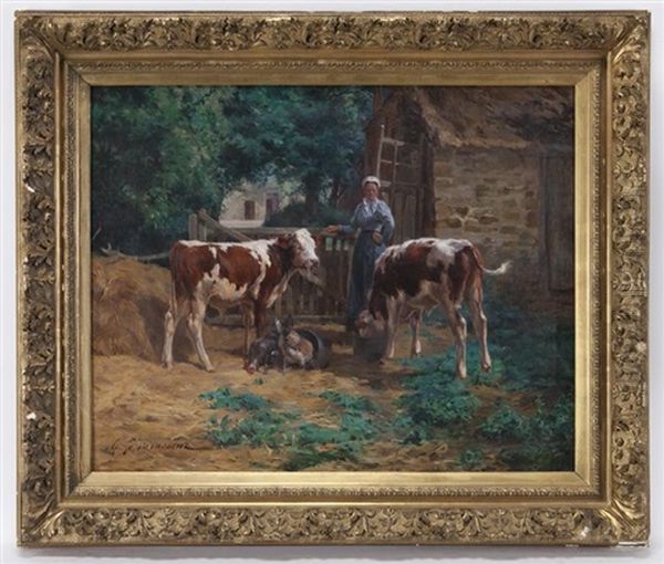 Untitled (woman With Cattle And Chickens) - view 1
