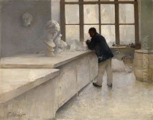 The Sculptor In His Studio by Petr Alekseevich Levchenko