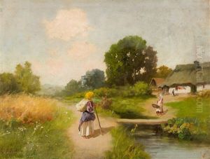Bauerin Am Fluss by Petr Alekseevich Levchenko